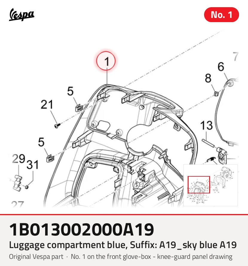 Vano bagagli blu, suffisso: A19_sky blue A19