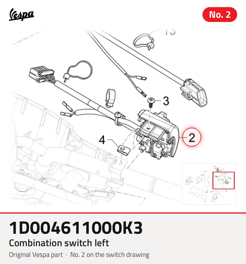 Commutateur combiné gauche
