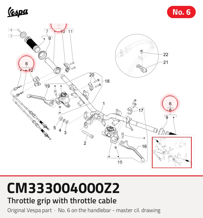 Grip dell'acceleratore con cavo dell'acceleratore