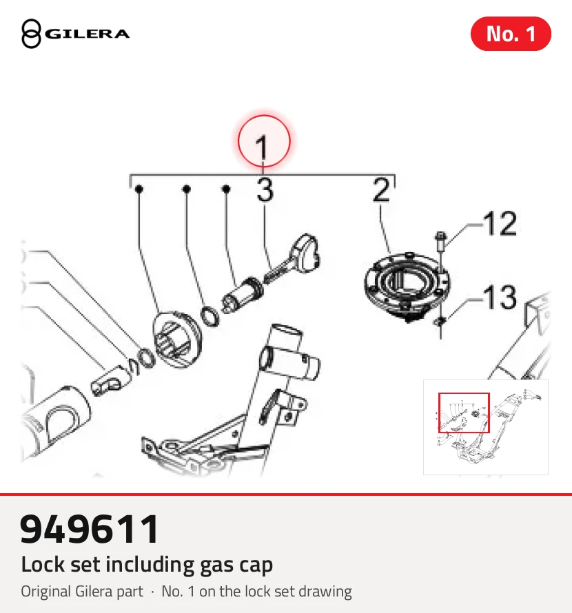 Lock set including gas cap
