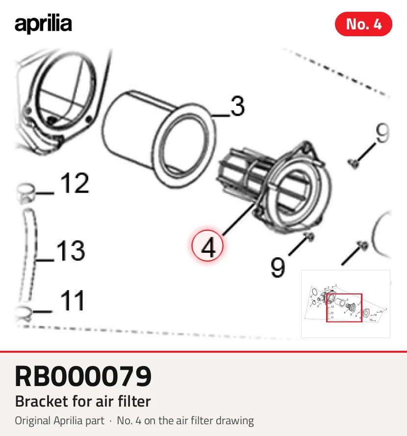 Fixation pour filtre à air