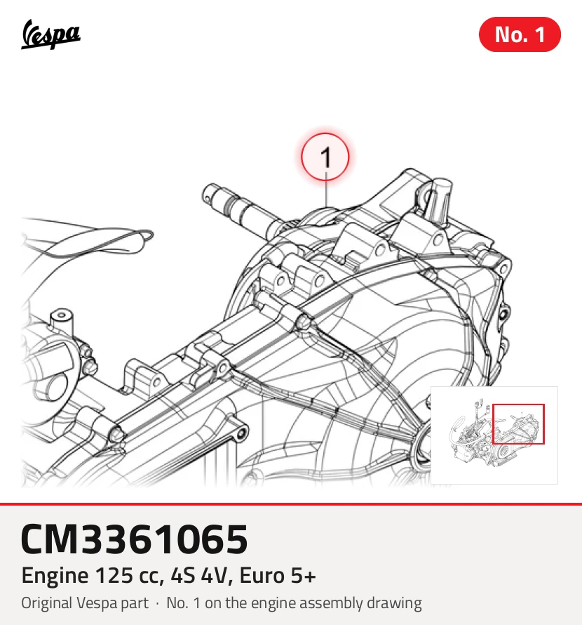 Motor 125 cm³, 4S 4V, Euro 5+