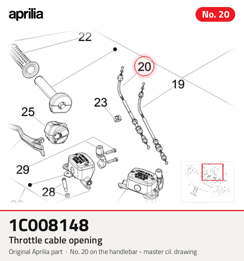Cavo acceleratore di apertura
