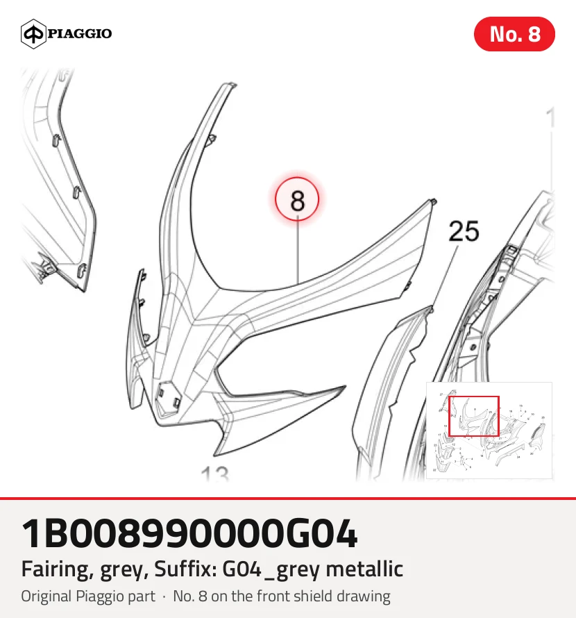 Revêtement, gris, Suffixe et code couleur Piaggio: G04_gris metallic