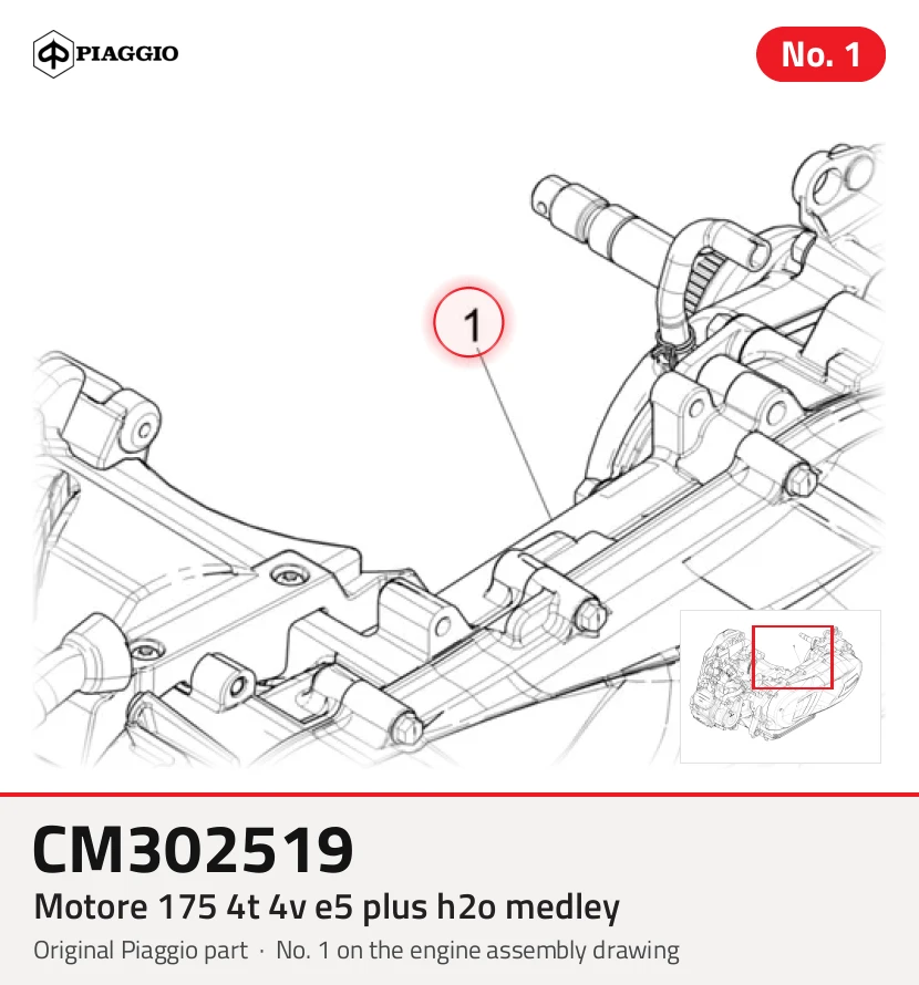 Motor 175 4T 4V E5 plus H2O MEDLEY