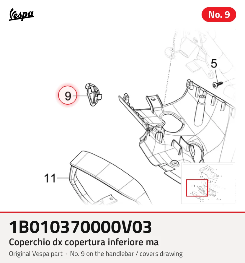 Coperchio dx copertura infériore ma