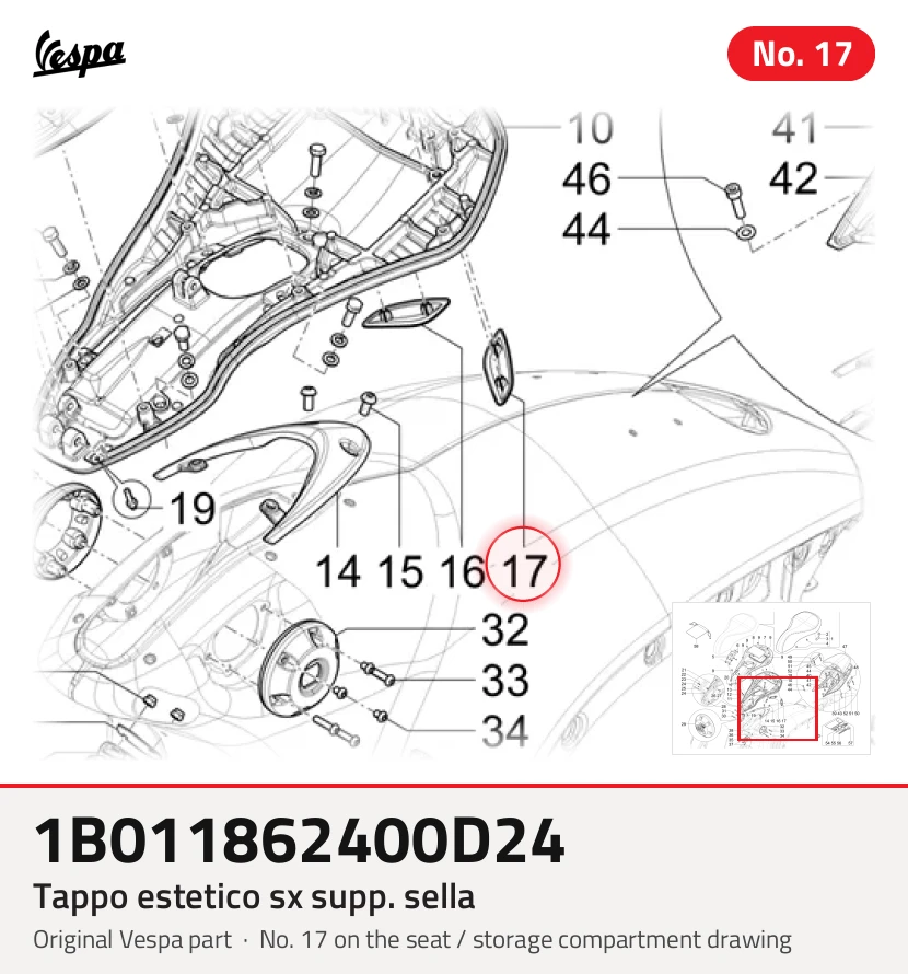 Tappo estico SX Supp. sella