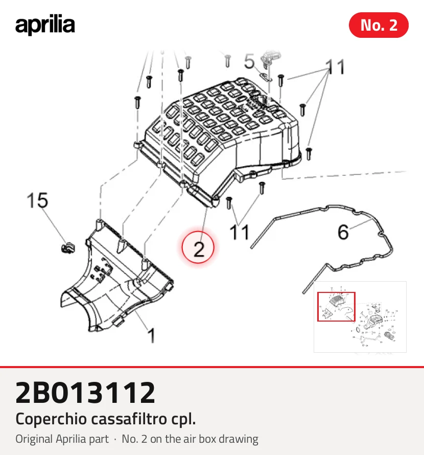 Couvercle du boîtier de filtre cpl.