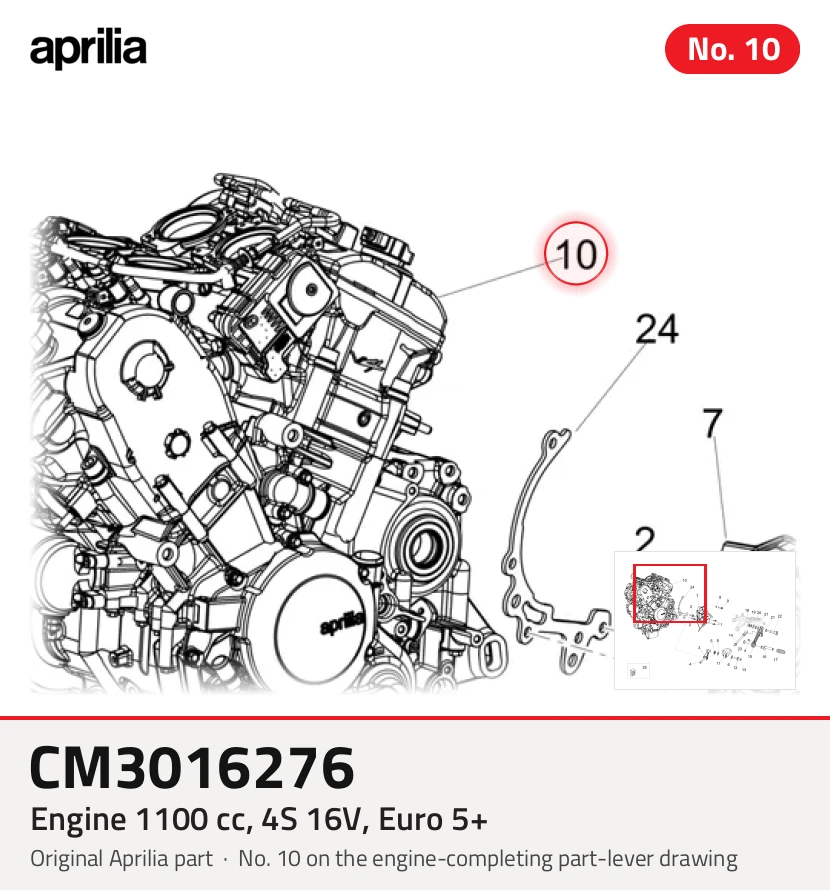 Motor 1100 cm³, 4S 16V, Euro 5+