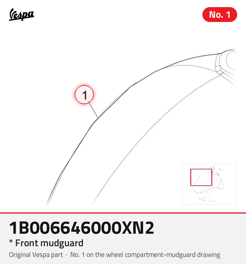 * Mudguard anteriore
