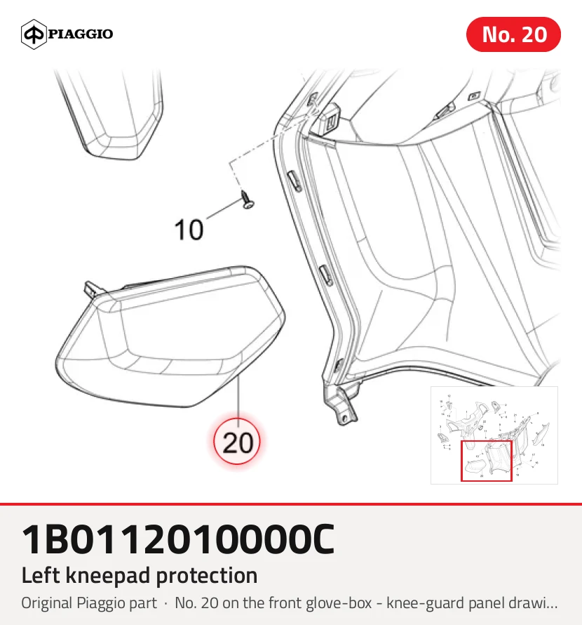Protección de rodillera izquierda