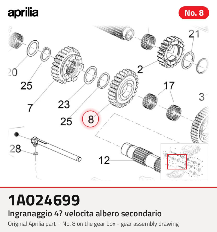 Engrenagem 4? velocidade do eixo secundário