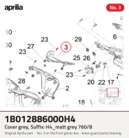 Pokrywa szara, przyrostek: H4_matt grey 760/B