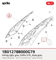 Owiewka prawa, szara, przyrostek: G79_dusty grey