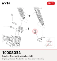 Bracket for shock absorber, left