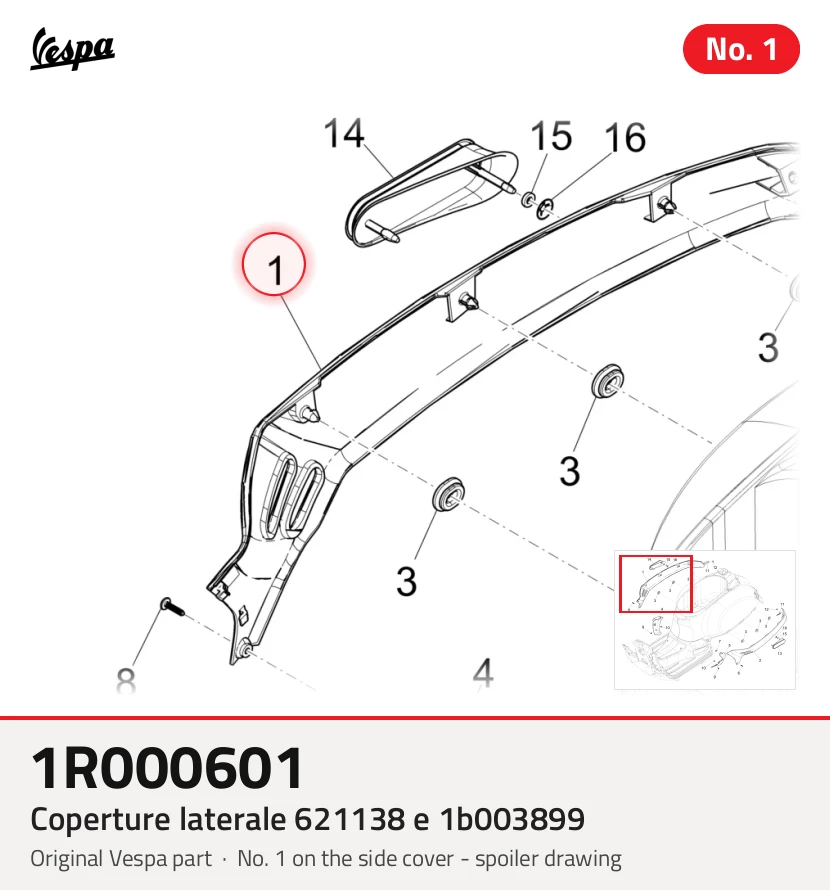 Coperture laterali 621138 e 1B003899