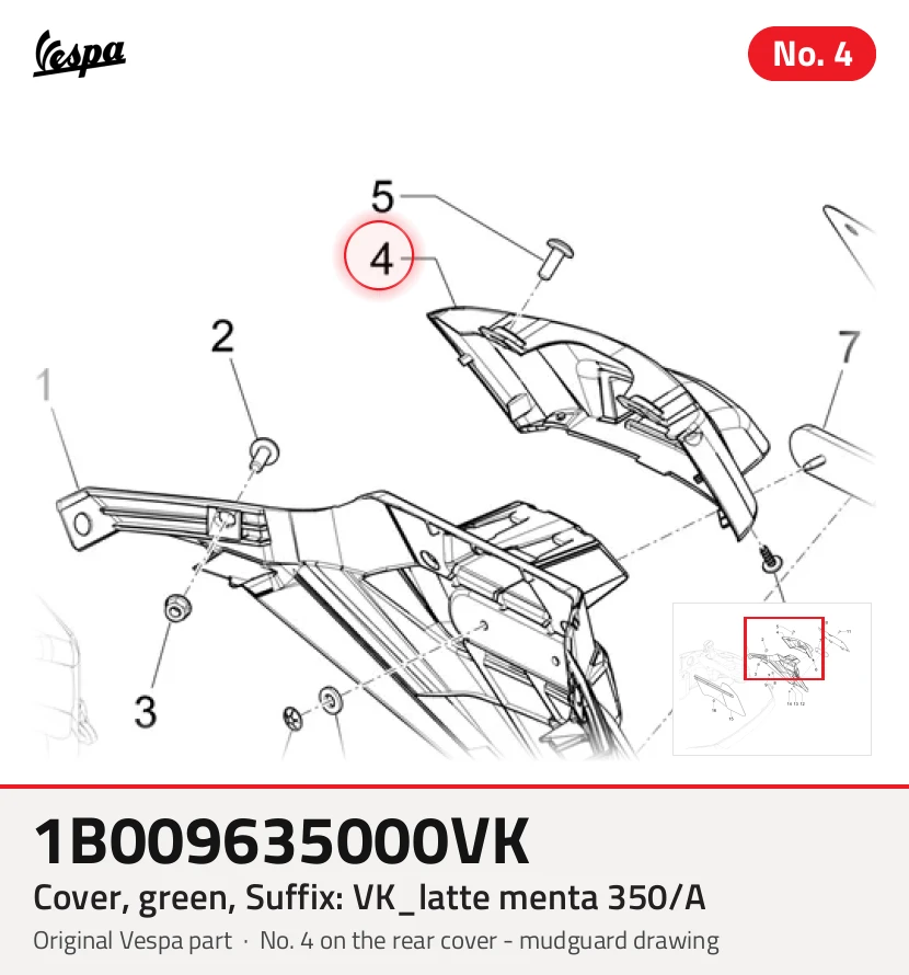 Abdeckung, grün, Suffix: VK_latte menta 350/A