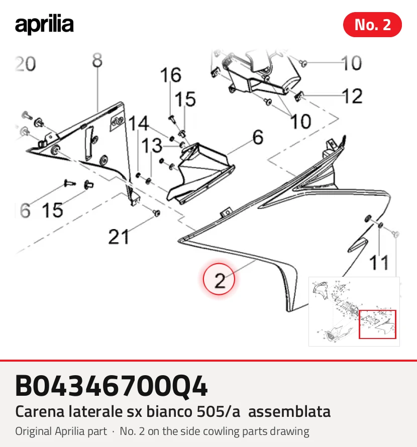 Carena Tomatale SX Bianco 505/A Assemblata