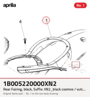 Carenagem traseira, preto, sufixo: xn2_black cosmos / vulcano / 98 / a