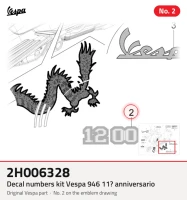 Kit de n�meros de decalque Vespa 946 11 � Anivers�rio