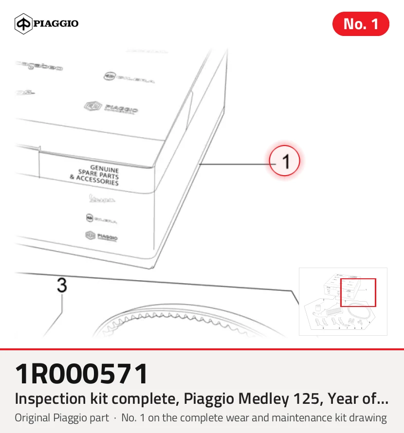 Kit d'inspection complet, Piaggio Medley 125, année de construction : 2020