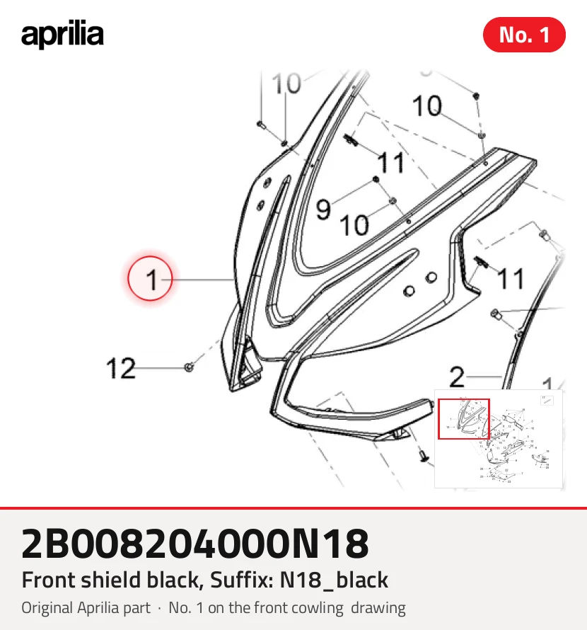Front shield black, Suffix: N18_black