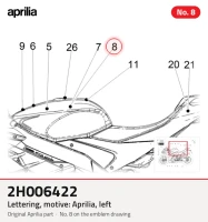 Letras, motivo: Aprilia, à esquerda