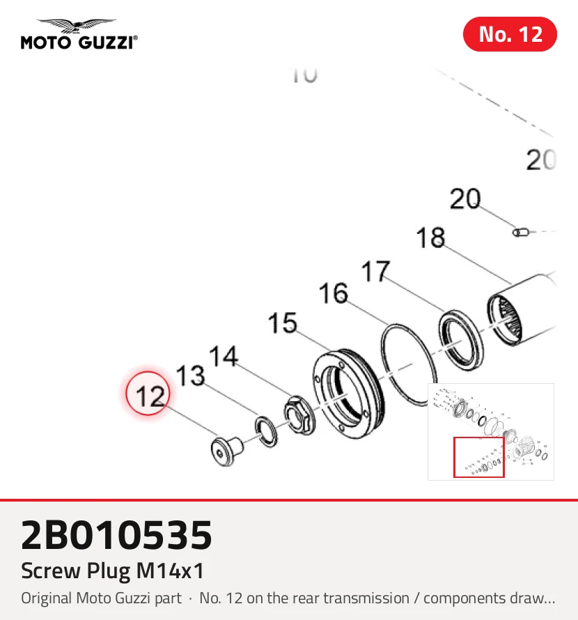 Tornillo de tornillo M14x1