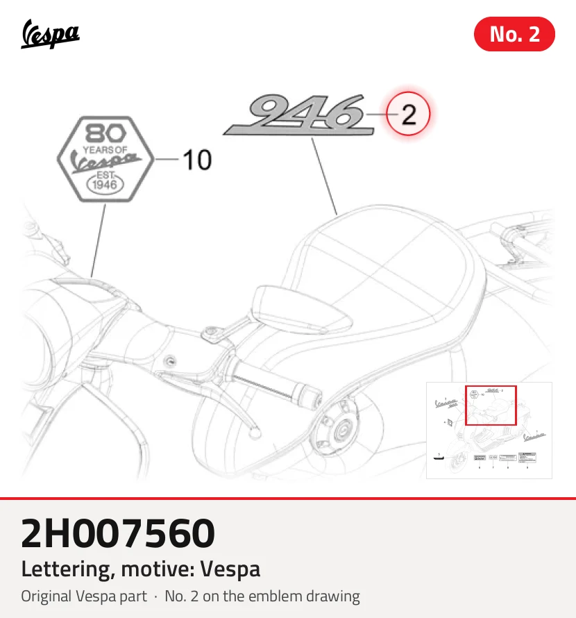 Inscription, motif : Vespa