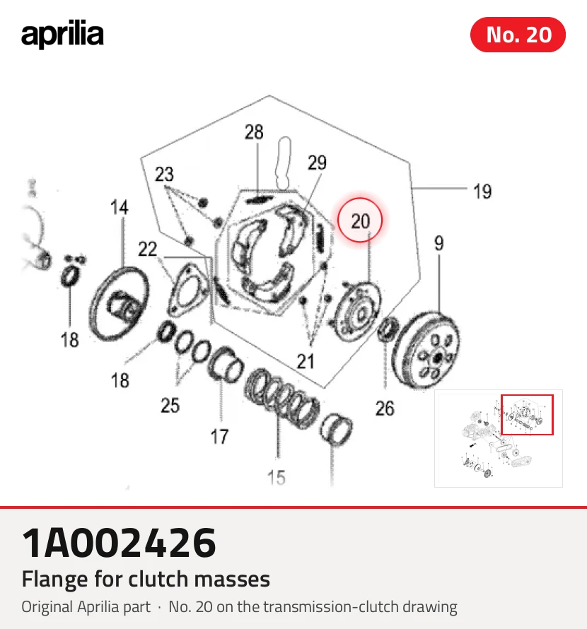 Flange para massas de embreagem