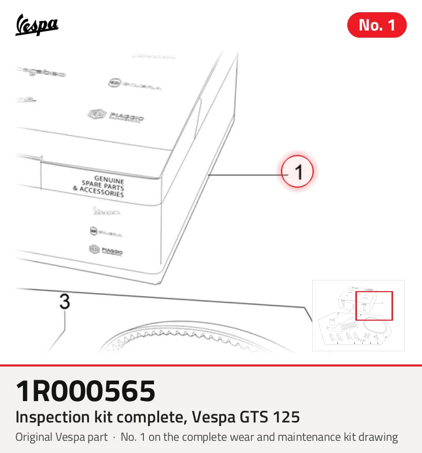 Kit d'inspection complet, Vespa GTS 125
