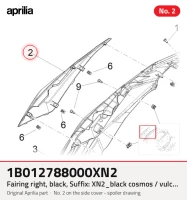 Owiewka prawa, czarna, przyrostek: XN2_black cosmos / vulcano / 98/A