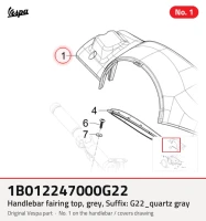 Stuurkuipkap, grijs, achtervoegsel: G22_quartz gray