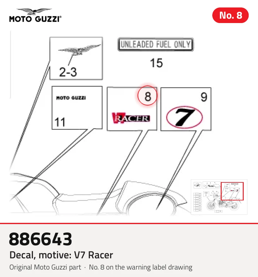 Autocollant, Motif: V7 Racer
