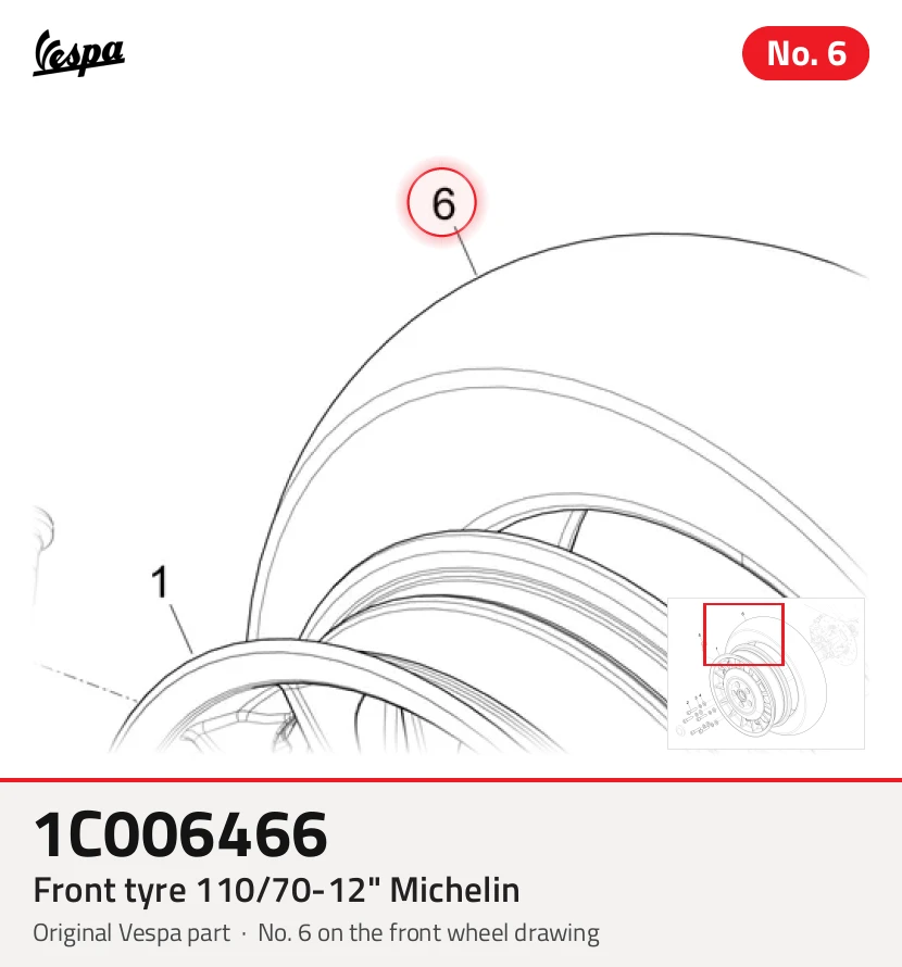 Pneu avant 110/70-12 "Michelin