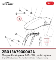 Guarda-lamas dianteiro, verde, sufixo: V24_verde Legnano