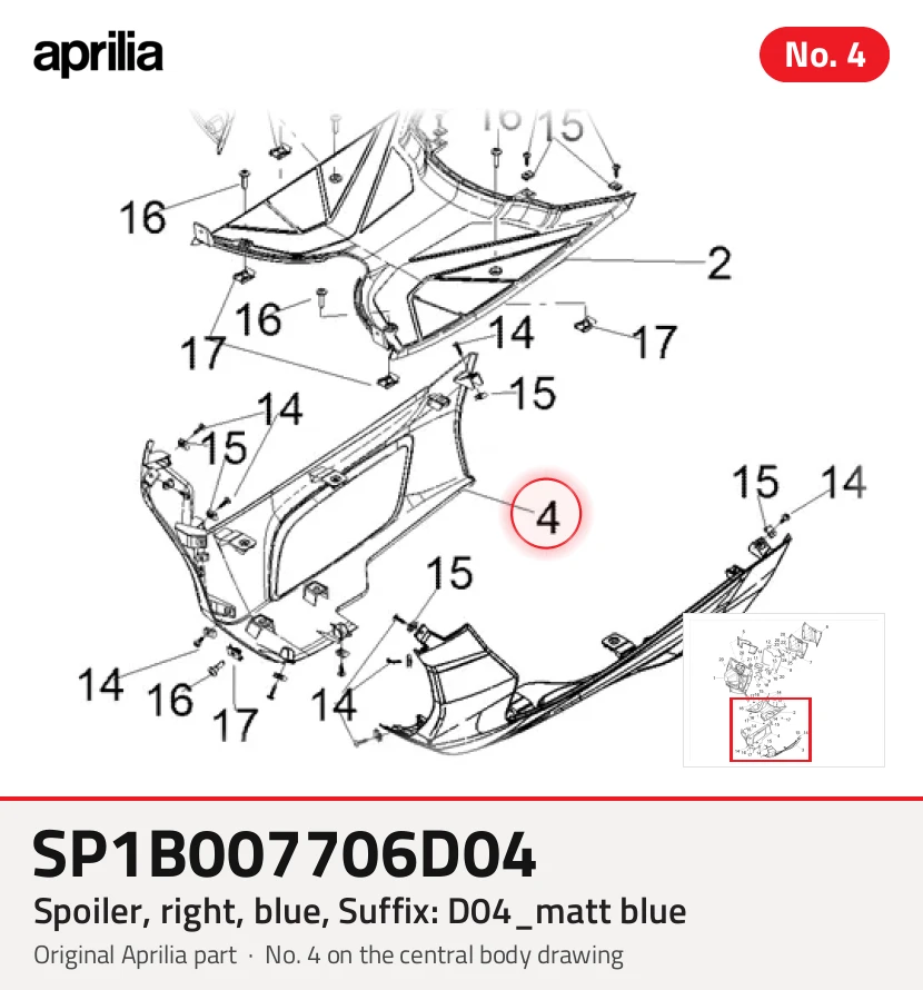 Spoiler, right, blue, Suffix: D04_matt blue