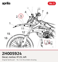 Decalcomania, motivo: R125, a sinistra