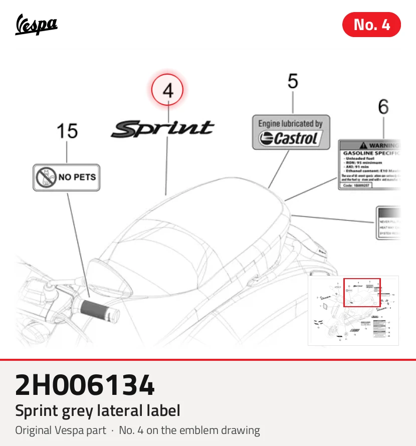 Etichetta laterale di sprint grigio