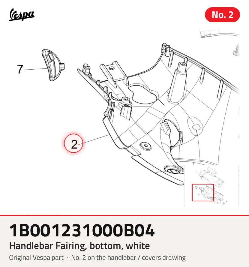 Handlebar Fairing, bottom, white