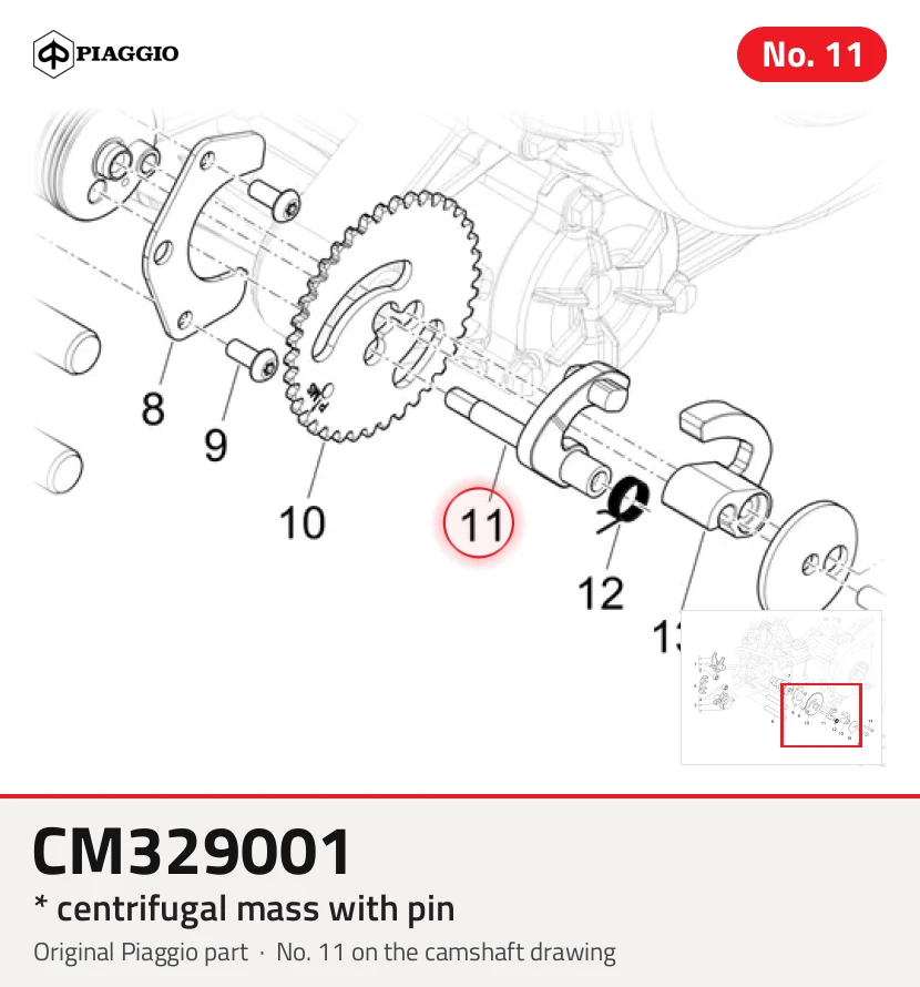 * masse centrifuge avec broche