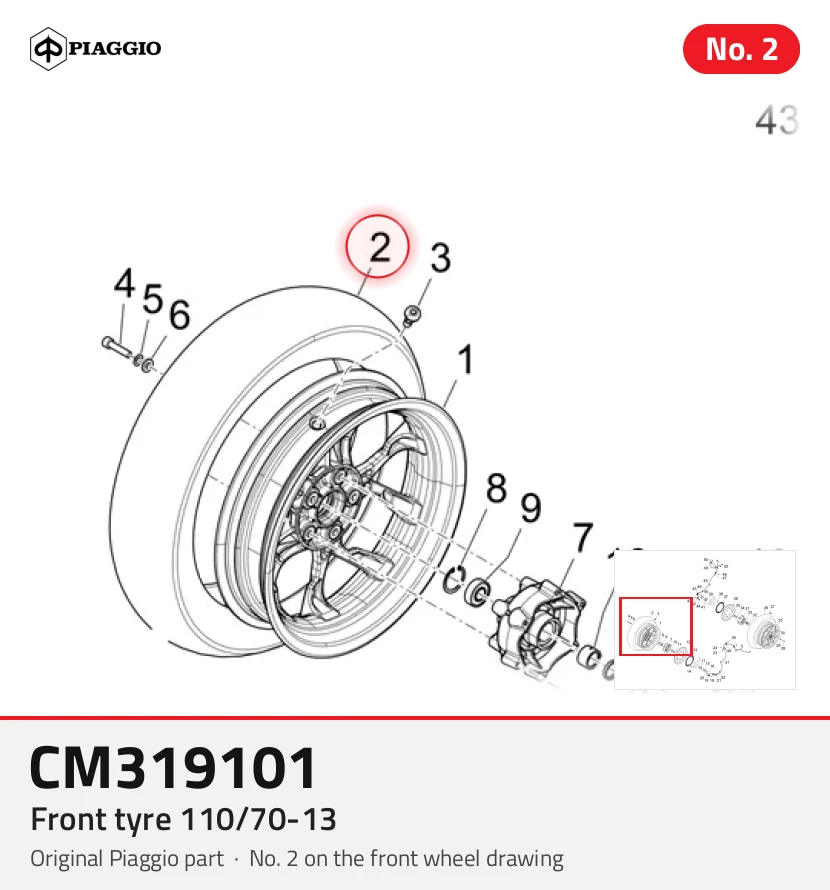 Pneu dianteiro 110/70-13