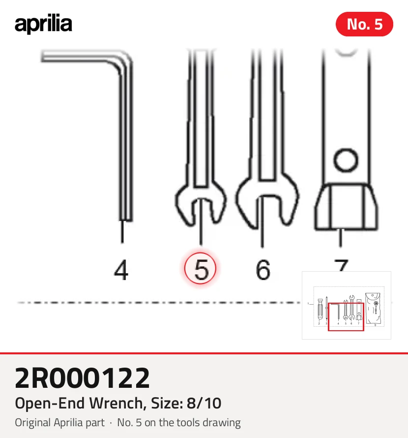 Llave abierta, tamaño: 8/10