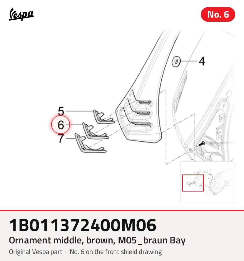 Ornament Mitte, braun, M05_braun Bucht
