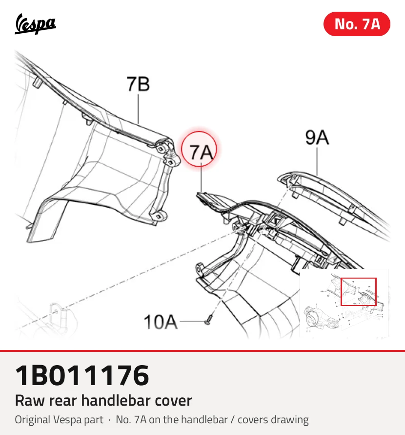 Raw rear handlebar cover