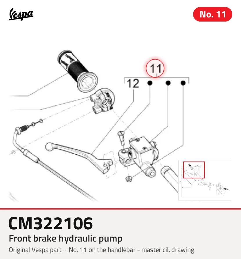 Front brake hydraulic pump