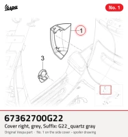 Cache droit, gris, suffixe : G22_quartz gray