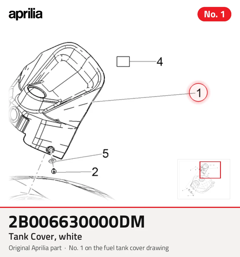 Coperchio del serbatoio, bianco