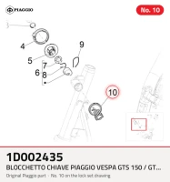 Bloco de chave PIAGGIO VESPA GTS 150 / GTS 150 super 4T 3V ou seja, ABS E4 16 18