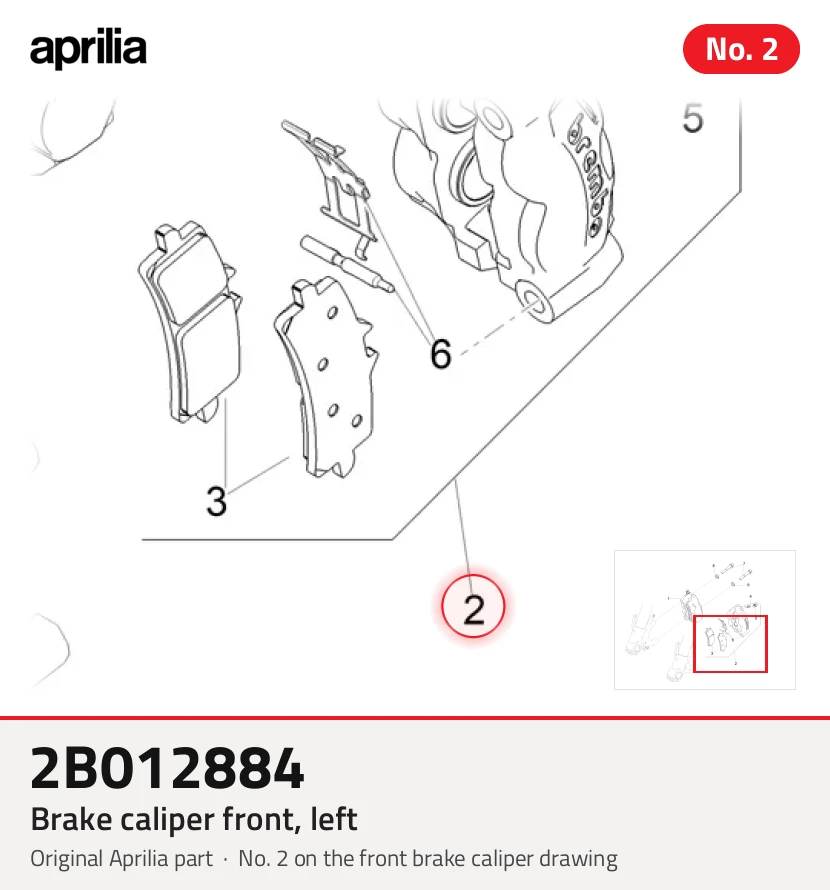 Brake caliper front, left